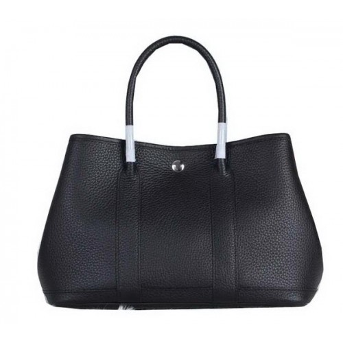 Hermes Garden Party 30cm Tote Bag Grainy Leather Black