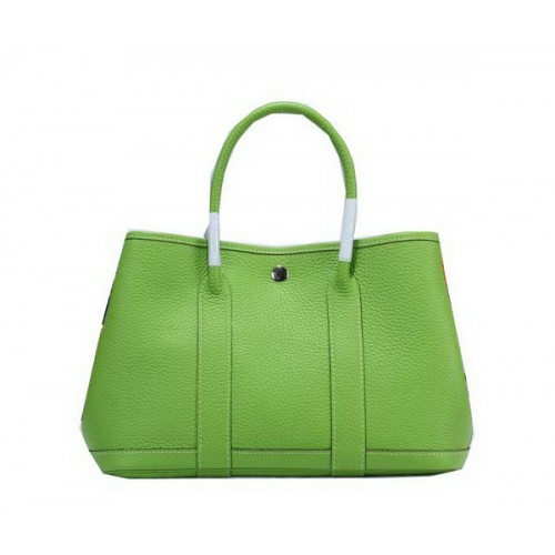 Hermes Garden Party 30cm Tote Bag Grainy Leather Green