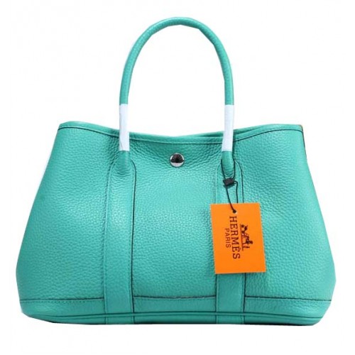 Hermes Garden Party 30cm Tote Bag Grainy Leather Light Green