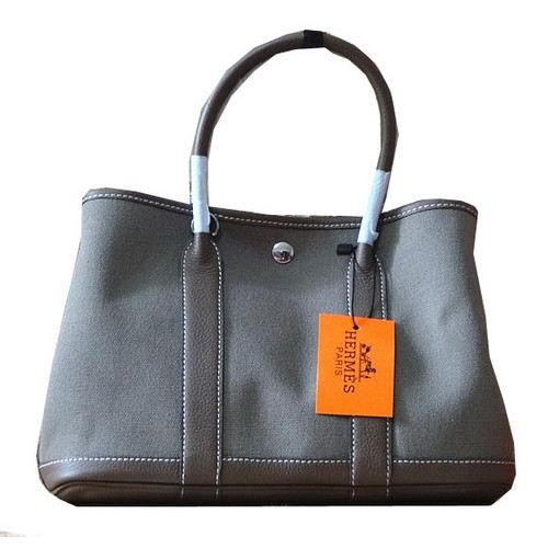Hermes Garden Party 30cm Tote Bags Original Leather Grey