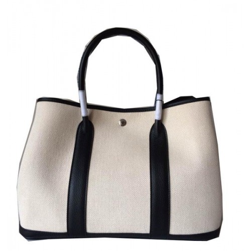 Hermes Garden Party 36CM Bag Canvas Leather H11M Black&White
