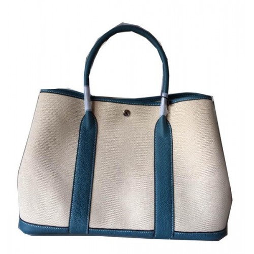 Hermes Garden Party 36CM Bag Canvas Leather H11M Blue