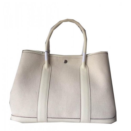 Hermes Garden Party 36CM Bag Canvas Leather H11M OffWhite