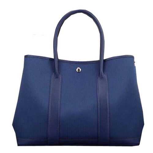 Hermes Garden Party 36cm 30cm Tote Bag Canvas Blue