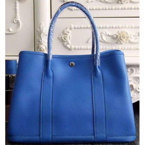 Hermes Garden Party 36cm 30cm Tote Bag Original Leather Blue