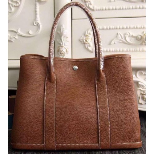 Hermes Garden Party 36cm 30cm Tote Bag Original Leather Brown