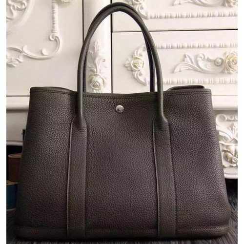 Hermes Garden Party 36cm 30cm Tote Bag Original Leather Dark Brown