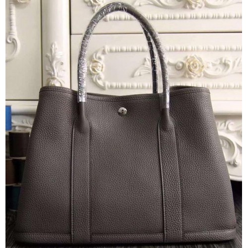 Hermes Garden Party 36cm 30cm Tote Bag Original Leather Dark Grey