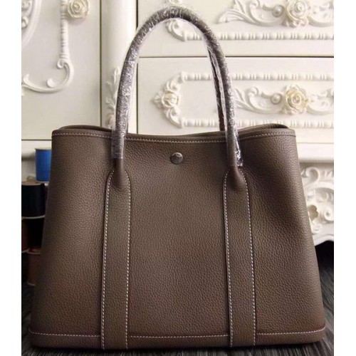 Hermes Garden Party 36cm 30cm Tote Bag Original Leather Grey