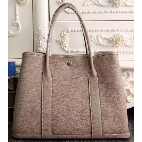Hermes Garden Party 36cm 30cm Tote Bag Original Leather Light Grey