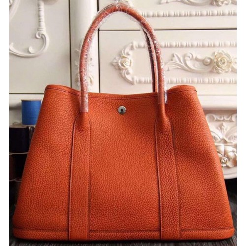 Hermes Garden Party 36cm 30cm Tote Bag Original Leather Orange