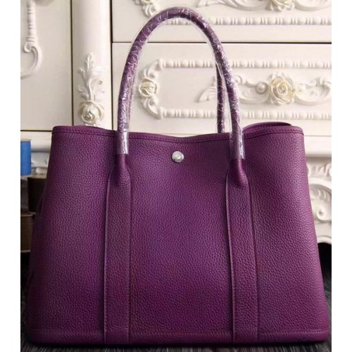 Hermes Garden Party 36cm 30cm Tote Bag Original Leather Purple