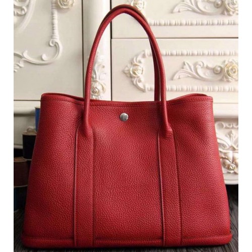 Hermes Garden Party 36cm 30cm Tote Bag Original Leather Red