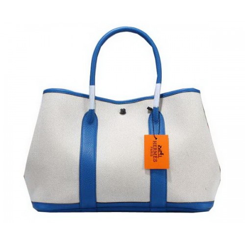 Hermes Garden Party 36cm Tote Bag Canvas Blue