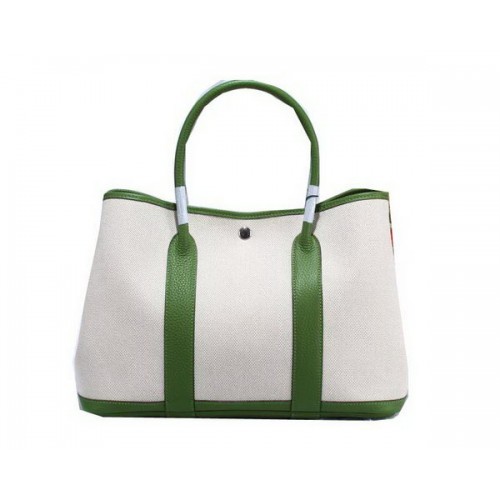 Hermes Garden Party 36cm Tote Bag Canvas Green