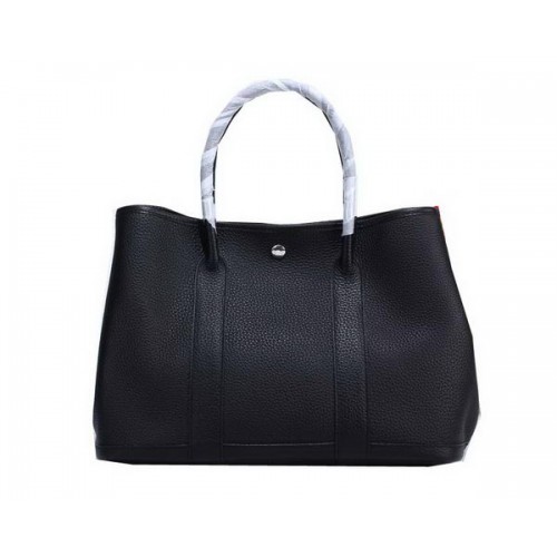 Hermes Garden Party 36cm Tote Bag Grainy Leather Black