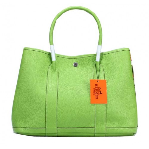 Hermes Garden Party 36cm Tote Bag Grainy Leather Green