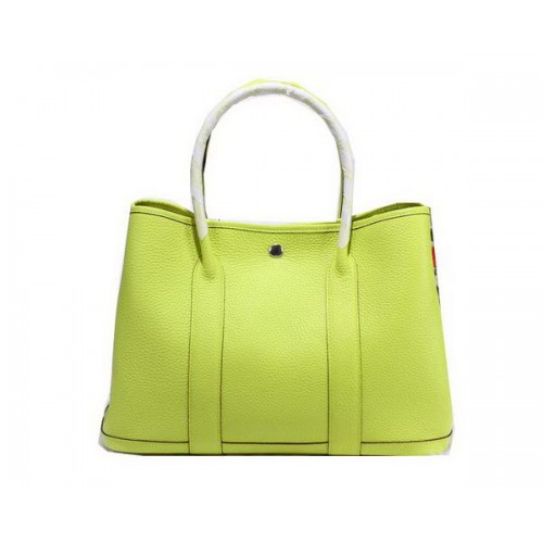 Hermes Garden Party 36cm Tote Bag Grainy Leather Lemon