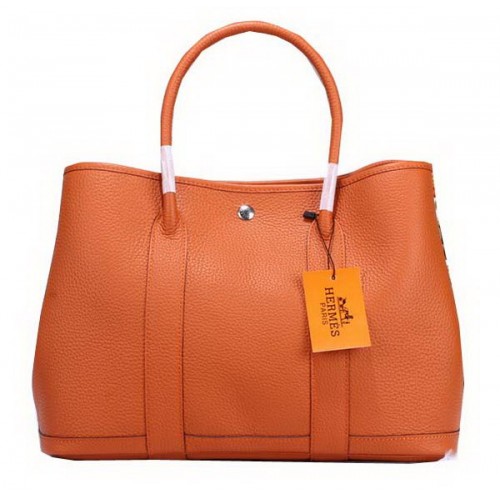 Hermes Garden Party 36cm Tote Bag Grainy Leather Orange