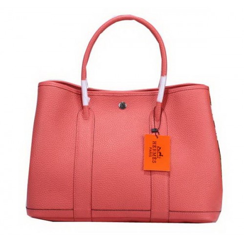 Hermes Garden Party 36cm Tote Bag Grainy Leather Pink