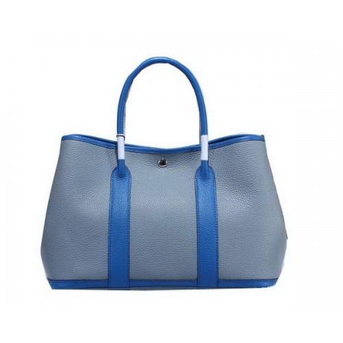 Hermes Garden Party 36cm Tote Bag Grainy Leather SkyBlue&Blue