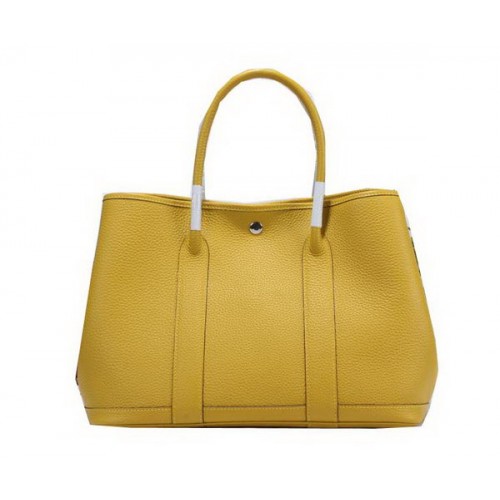 Hermes Garden Party 36cm Tote Bag Grainy Leather Yellow