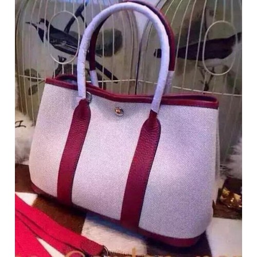 Hermes Garden Party 36cm Tote Bags Canvas HGP1927 Burgundy