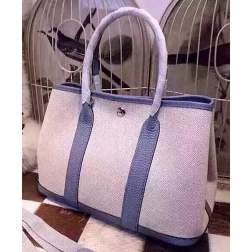 Hermes Garden Party 36cm Tote Bags Canvas HGP1927 Light Blue