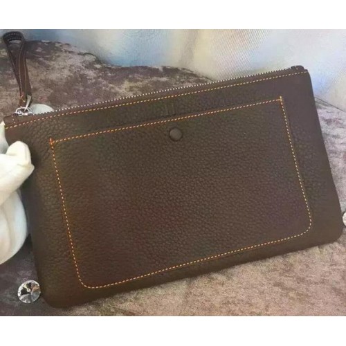 Hermes Grainy Leather Clutch H88016 Brown