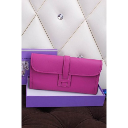 Hermes Jige Clutch Bag Calfskin Leather H258 Purple