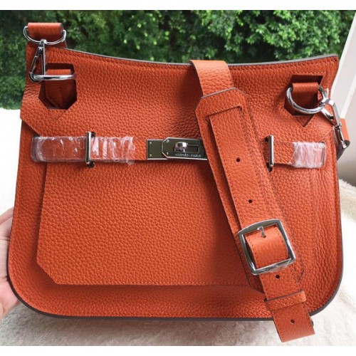 Hermes Jypsiere 31CM Shoulder Bag Calfskin Leather H0880 Orange