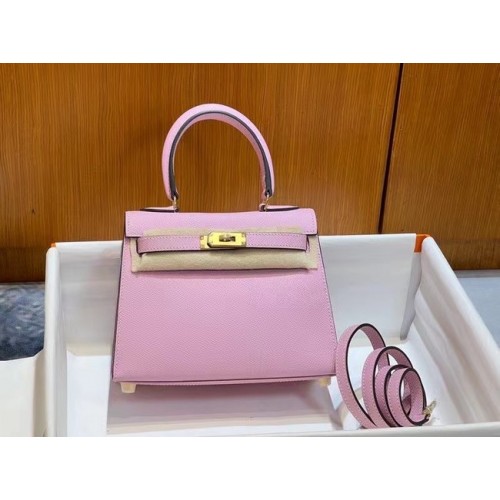 Hermes Kelly 20cm Shoulder Bags Epsom KL2750 light pink&gold