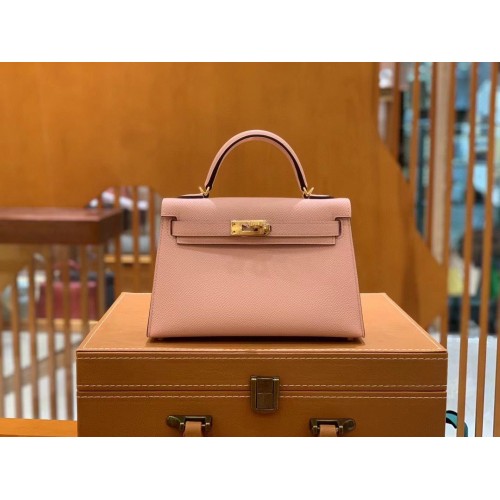 Hermes Kelly 22cm 25cm Tote Original Epsom Leather Bag KL22 KL25 Nude Pink