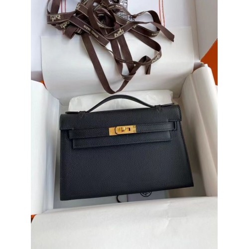 Hermes Kelly 22cm Tote Bag Original Leather KL22 Black