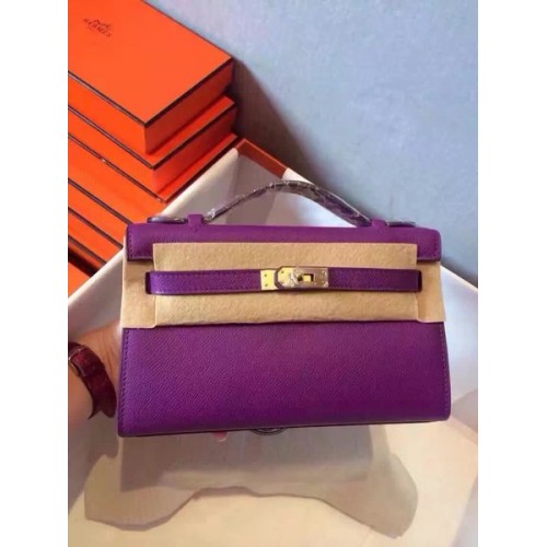 Hermes Kelly 22cm Tote Bag Original Leather KL22 Purple