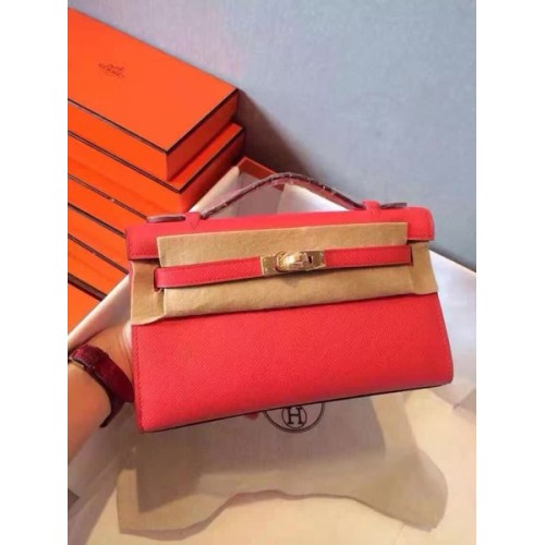Hermes Kelly 22cm Tote Bag Original Leather KL22 Red