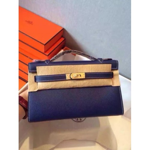 Hermes Kelly 22cm Tote Bag Original Leather KL22 Royal