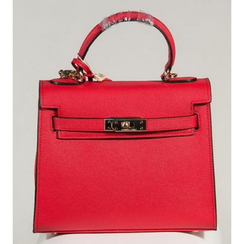Hermes Kelly 25cm Tote Bag Togo Leather K2138 Red