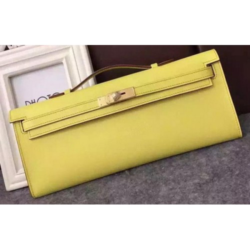 Hermes Kelly 31cm Clutch Epsom Leather KL31 Yellow
