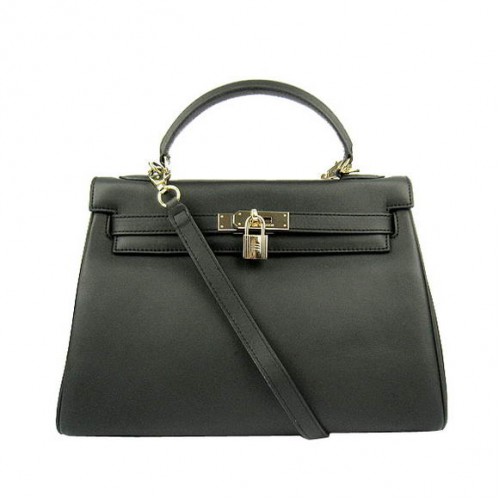 Hermes Kelly 32cm Bags Togo Leather 6108 Black Golden