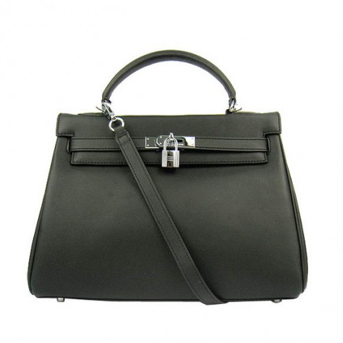 Hermes Kelly 32cm Bags Togo Leather 6108 Black Silver