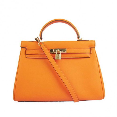 Hermes Kelly 32cm Bags Togo Leather 6108 Orange Golden