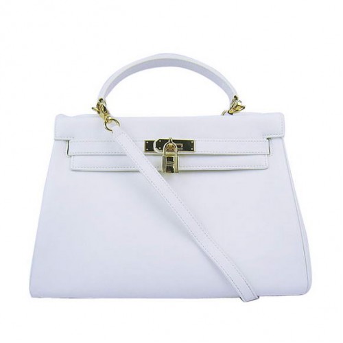 Hermes Kelly 32cm Bags Togo Leather 6108 White Golden