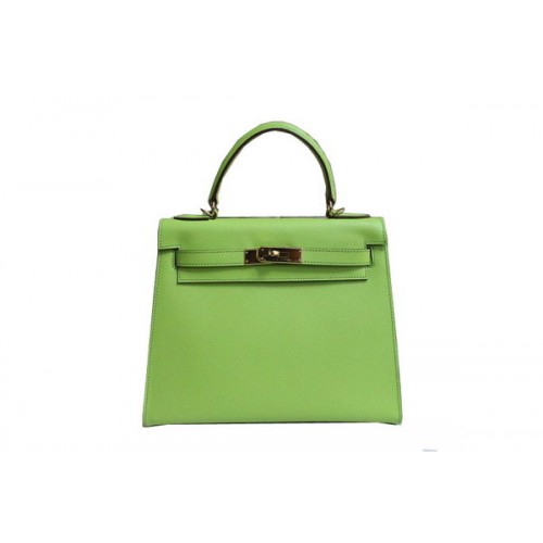 Hermes Kelly 32cm Shoulder Bag Green Saffiano Leather K32 Gold