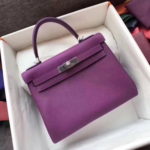 Hermes Kelly 32cm/28cm Shoulder Bag TOGO Leather KY28 Purple