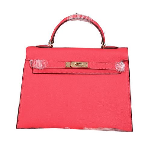 Hermes Kelly 32cm Shoulder Bags Grained Leather Red