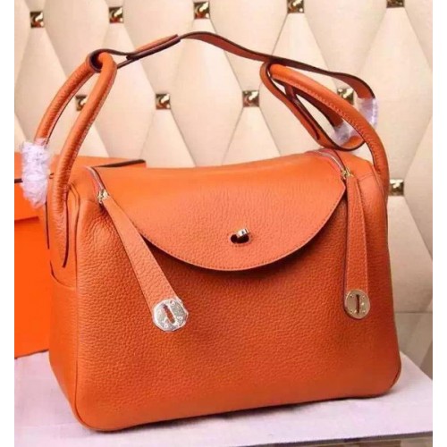 Hermes Lindy 30CM Leather Shoulder Bag H0881 Orange