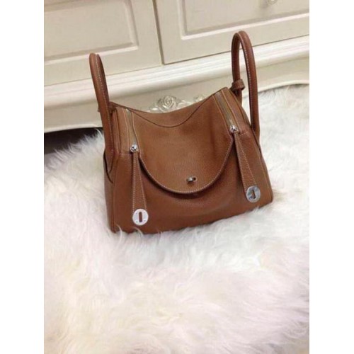 Hermes Lindy 30CM Original Leather Shoulder Bag HLD30 Brown