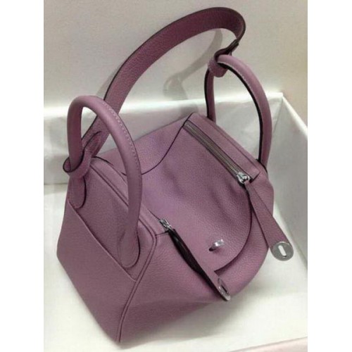 Hermes Lindy 30CM Original Leather Shoulder Bag HLD30 Light Purple