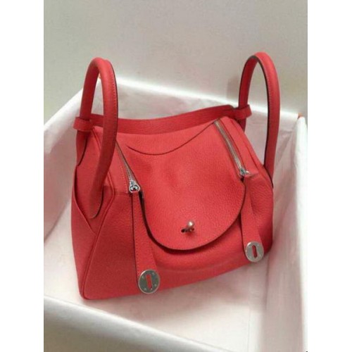 Hermes Lindy 30CM Original Leather Shoulder Bag HLD30 Light Red